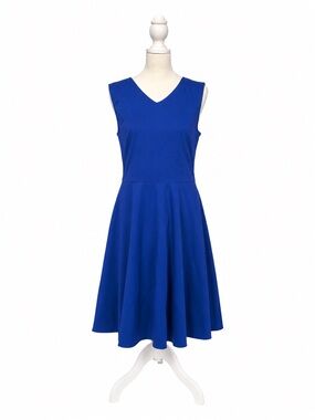 Sleeveless V-Neck Midi Dress in Royal Blue